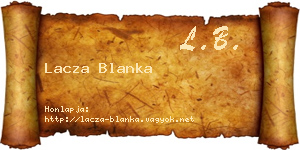 Lacza Blanka névjegykártya
